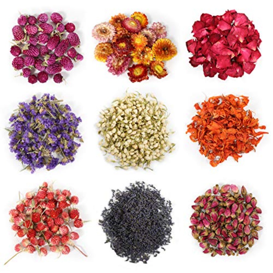 9 أكياس من الزهور المجففة، مجم - مراجعة Dried Herbs وسعره
